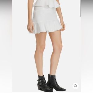 Aqua Ruffled Denim Skirt